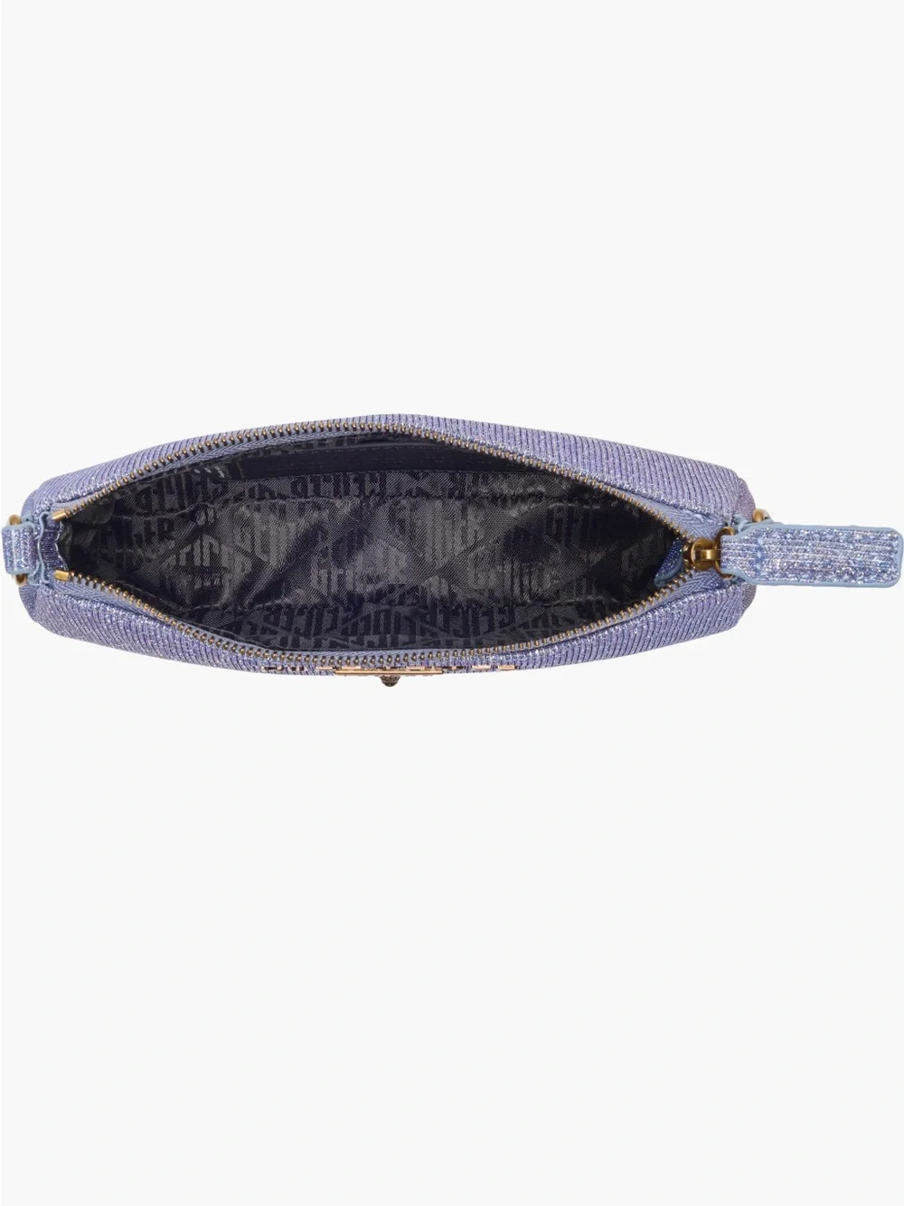 Kurt Geiger Highgate Lilac Glitter Shoulder Bag with Gold Hardware